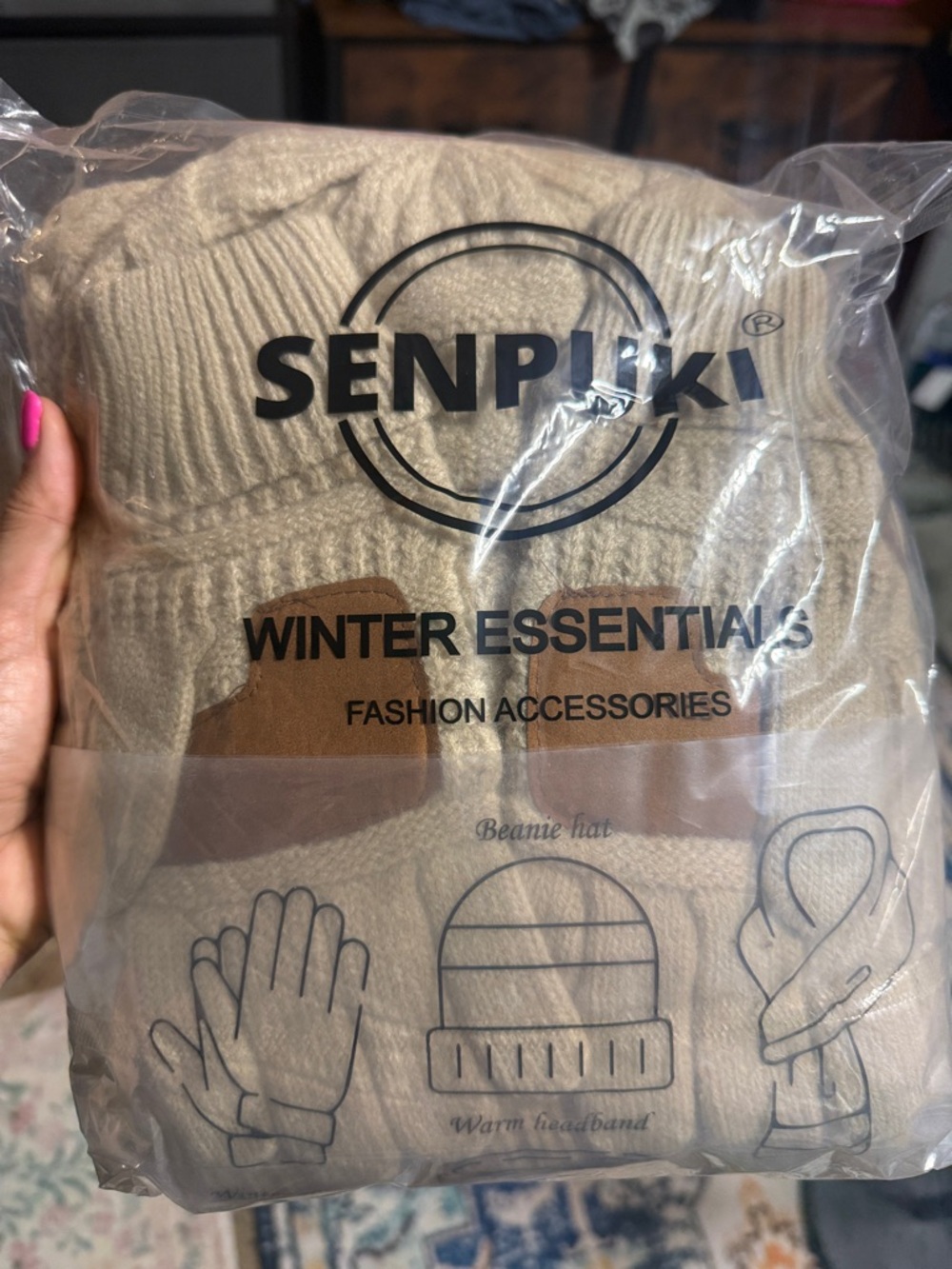 SENPLIKI Winter Essentials Beanie & Accessories - Beige